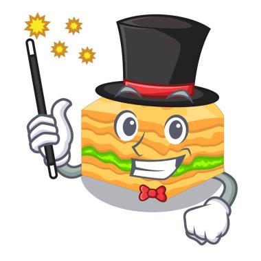 Sihirbaz baklava izole maskot vektör çizim ile