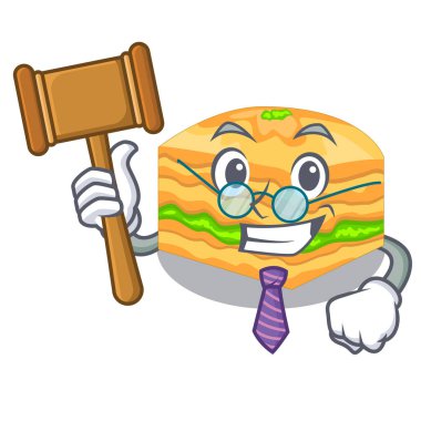 Yargıç baklava izole maskot vektör çizim ile