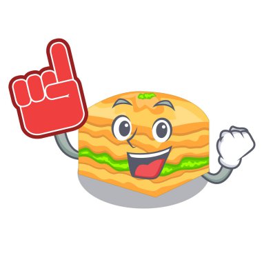 Foam finger baklava is isolated the with mascot vector illustration