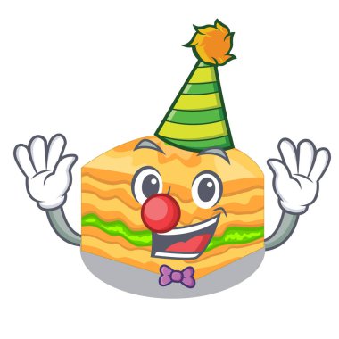 Palyaço baklava izole maskot vektör çizim ile