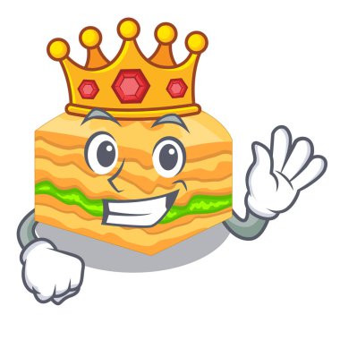 Kral baklava izole maskot vektör çizim ile