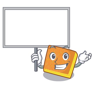 Çizgi film plaka vektör çizim üzerinde hizmet yönetim kurulu kunafa hazır getirmek