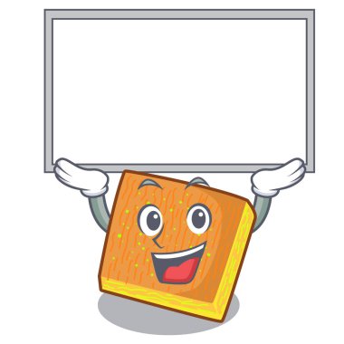 Tahtayı kunafa hazır karikatür plaka vektör çizim üzerinde hizmet.