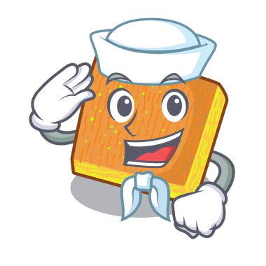 Denizci kunafa hazır karikatür plaka vektör çizim görev yaptı.