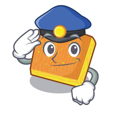 Polis kunafa hazır karikatür plaka vektör çizim görev yaptı.