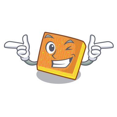 Wink kunafa karikatür bir ahşap masa vektör çizim