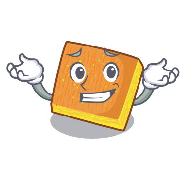 Bir ahşap masa vektör çizim üzerinde sırıtan kunafa çizgi film