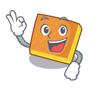 İyi kunafa bir ahşap masa vektör çizim karikatür