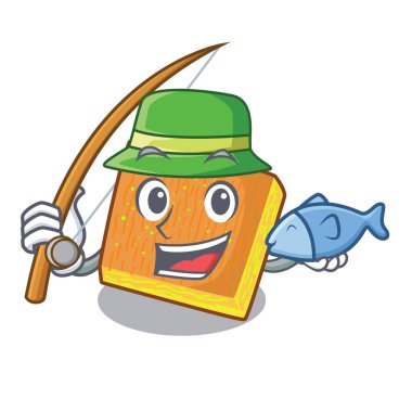 Fishing kunafa bake on the character board vector illustration