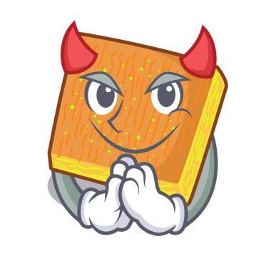 Şeytan kunafa fırında karakter kurulu vektör çizim üzerinde