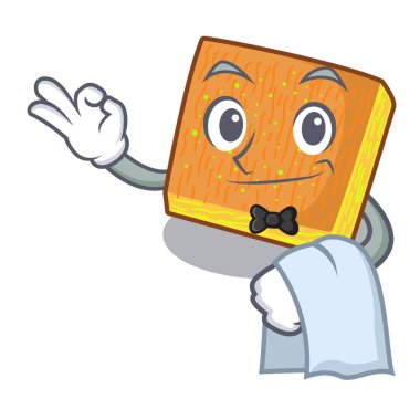 Garson kunafa fırında karakter kurulu vektör çizim üzerinde