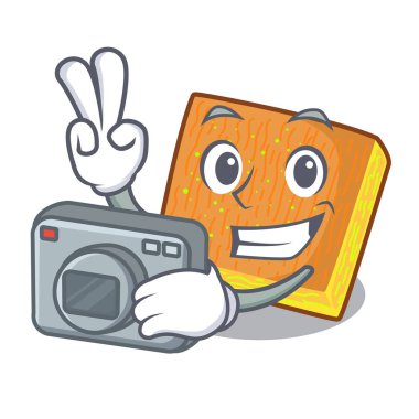 Fotoğrafçı kunafa fırında karakter kurulu vektör çizim üzerinde