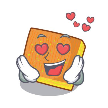 Aşk kunafa fırında karakter kurulu vektör çizim üzerinde