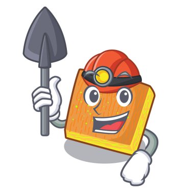 Madenci kunafa fırında karakter kurulu vektör çizim üzerinde