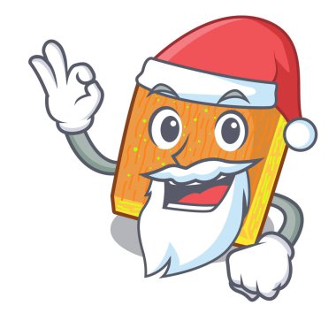 Santa kunafa maskotu vektör çizim izole edildi