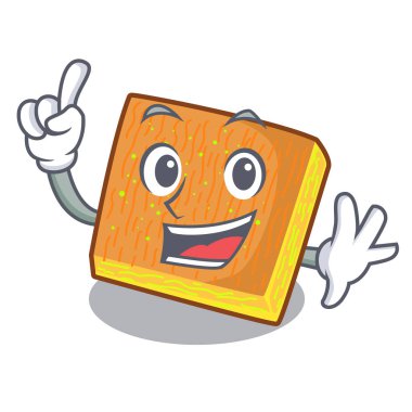 Parmak kunafa maskotu vektör çizim izole edildi