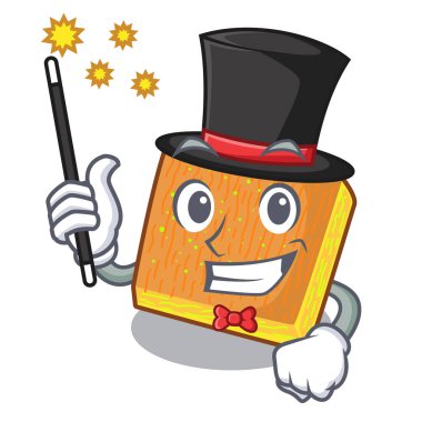 Sihirbaz kunafa maskotu vektör çizim izole edildi