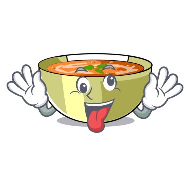 Bir çizgi film plaka vektör halat üzerinde deli mercimek çorbası