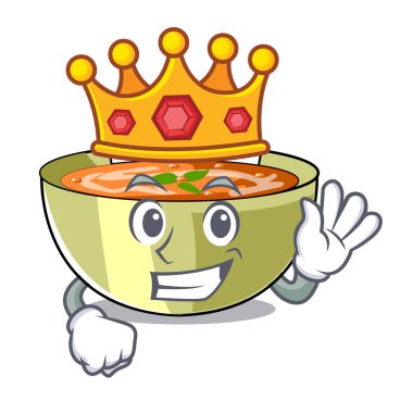 Bir çizgi film plaka vektör halat üzerinde Kral mercimek çorbası