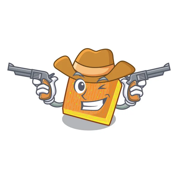 Cowboy Kunafa Redo Serveras Cartoon Plattan Vektorillustration — Stock vektor