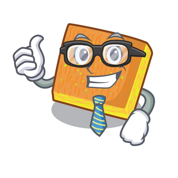 Businessman kunafa cartoon on a wooden table vector illustration