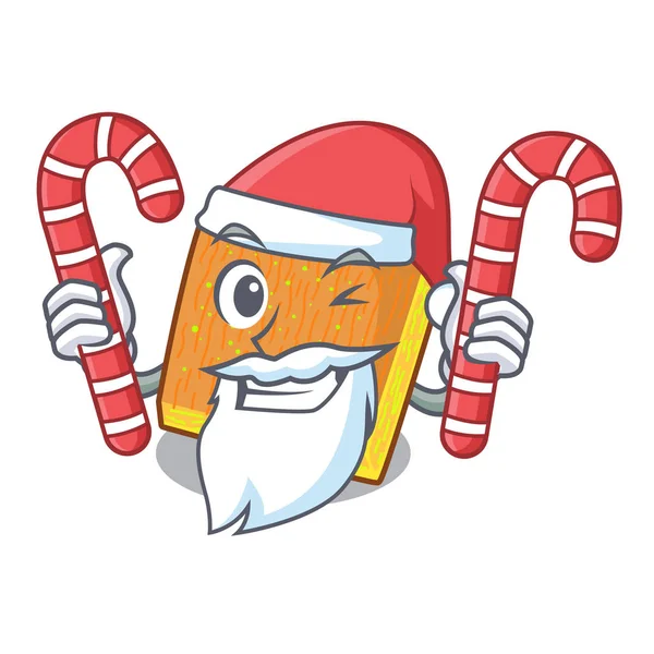 Santa Con Caramelo Kunafa Fue Aislado Mascota Vector Ilustración — Vector de stock