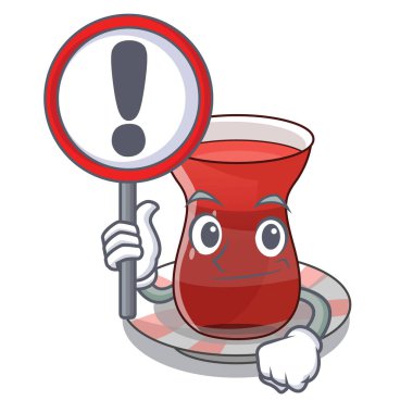 Çizgi film form vektör çizim ile işaret trukish çay