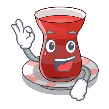 Bir çizgi film cam vektör çizim tamam Türk çayı