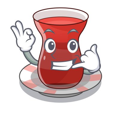 Bana çay de Türk Tarih maskot vektör çizim ile