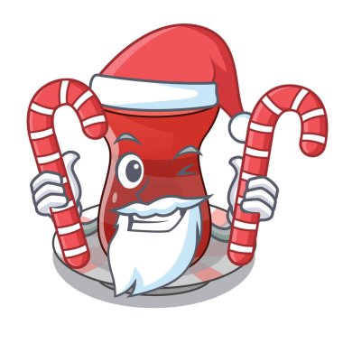 Santa şeker çay ile Türk Tarih maskot vektör çizim ile