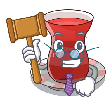 Hakim çay üzerinde Türk maskot vektör çizim ile