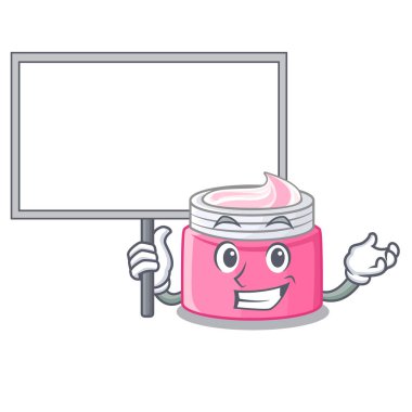 Ahşap karikatür masa vektör illüstrasyon üzerinde tahta yüz kremi getir