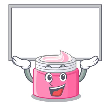 Ahşap çizgi film tablo vektör çizim üzerinde kurulu yüz kremi