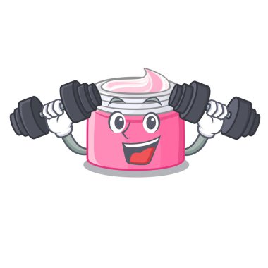 Ahşap çizgi film tablo vektör çizim üzerinde Fitness yüz kremi