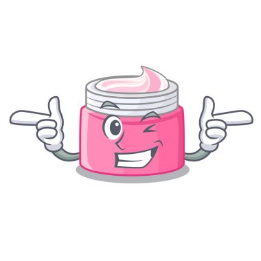 Çizgi film form vektör çizim Wink yüz kremi