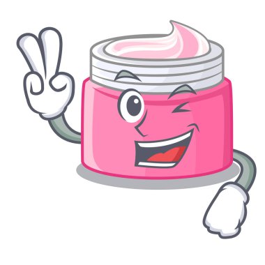 İki yüz kremi çizgi film form vektör çizim içinde parmak