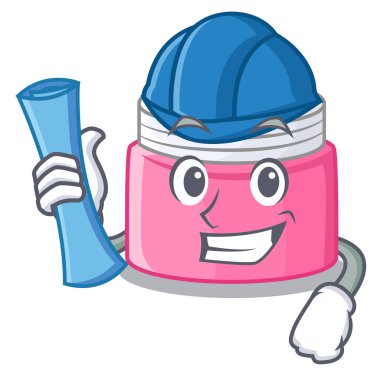 Çizgi film form vektör çizim içinde mimar yüz kremi