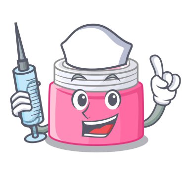 Hemşire yüz kremi çizgi film form vektör çizim içinde