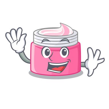 Waving face cream in the cartoon form vector illustration