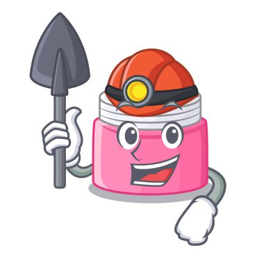 Maskot vektör çizim ile izole madenci yüz kremi