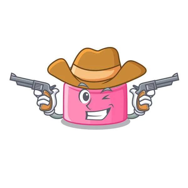 Creme Rosto Cowboy Ilustração Vetor Mesa Desenhos Animados Madeira —  Vetores de Stock