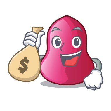 Para çantası sünger makeuop ile çizgi film form vektör çizim