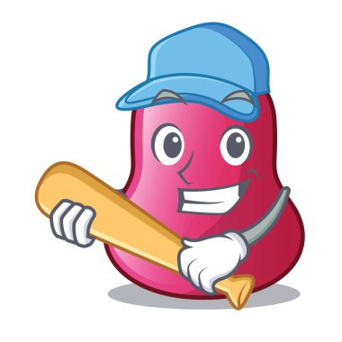 Beyzbol sünger makeuop çizgi film form vektör çizim oynarken