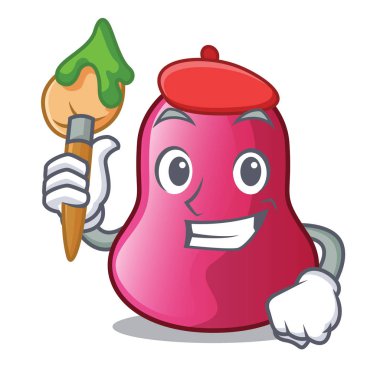 Sanatçı sünger makeuop çizgi film form vektör çizim içinde