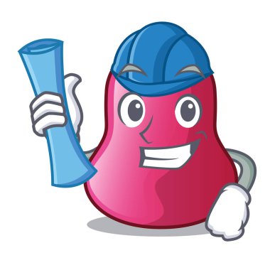 Mimar sünger makeuop çizgi film toz Vakfı vektör çizim üzerinde