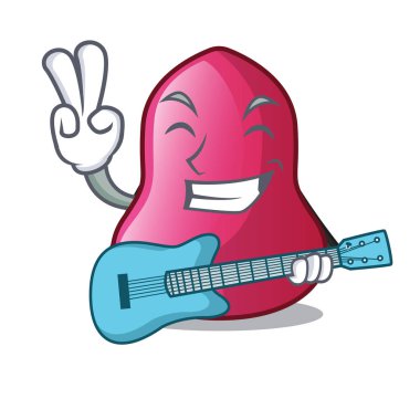 Makeuop tablo vektör halat ile gitar karakter sünger