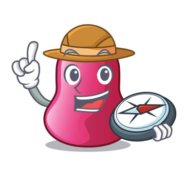 Explorer character sponge in the makeuop table vector ilustration