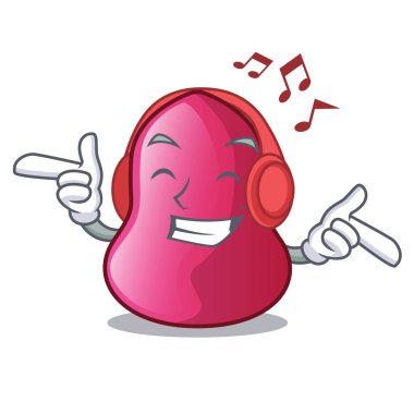 Dinleme müzik karakter sünger makeuop tablo vektör halat