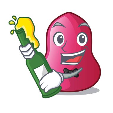 Bira sünger makeuop ile bir çizgi film vektör çizim