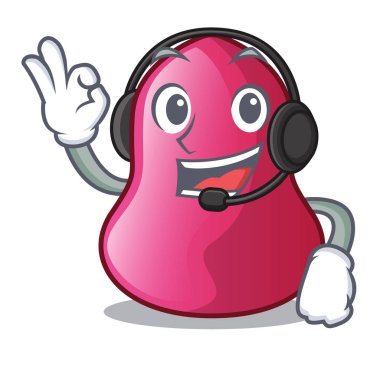 Kulaklık sünger makeuop ile bir çizgi film vektör çizim